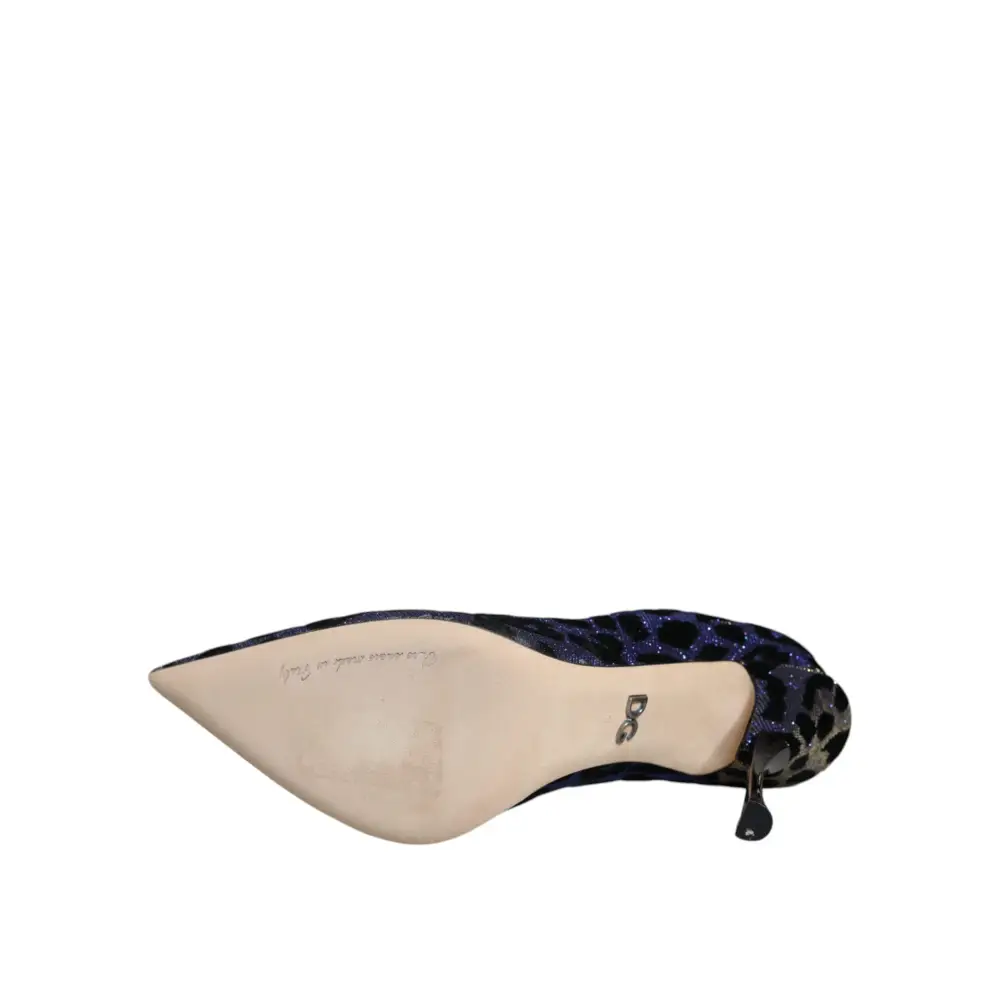 Dolce & Gabbana Violett Leopard Lurex High Heels Pumps Schuhe - EU37/US7