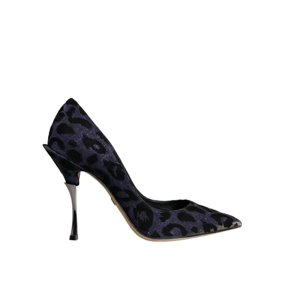 Dolce & Gabbana Violett Leopard Lurex High Heels Pumps Schuhe - EU37/US7