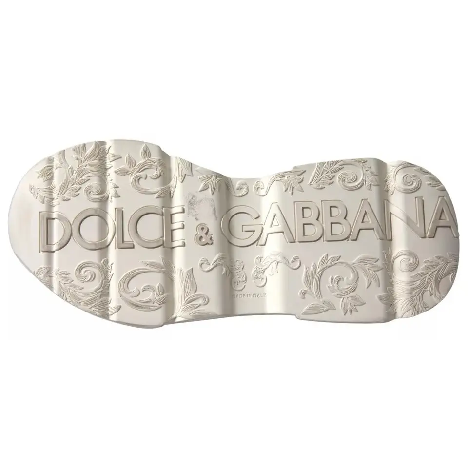 Dolce & Gabbana Weiß Beige Leder Sport DAYMASTER Schuhe Turnschuhe - EU39.5/US6.5