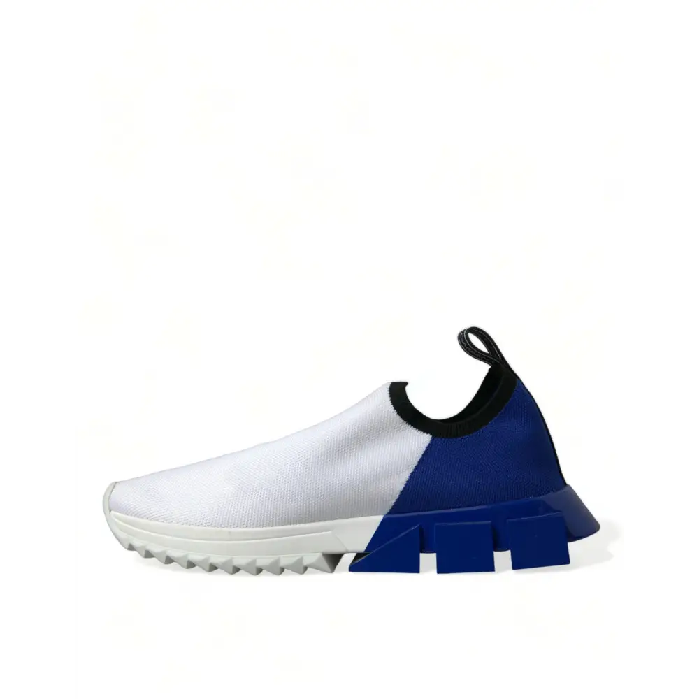 Dolce & Gabbana Weiß Blau Sorrento Low Top Männer Casual Turnschuhe Schuhe - EU 39.5 | US 6.5