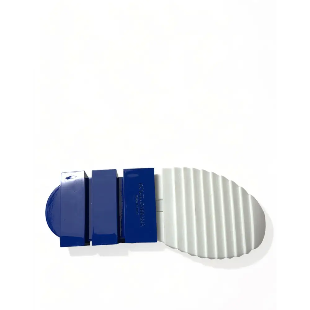 Dolce & Gabbana Weiß Blau Sorrento Low Top Männer Casual Turnschuhe Schuhe - EU 39.5 | US 6.5