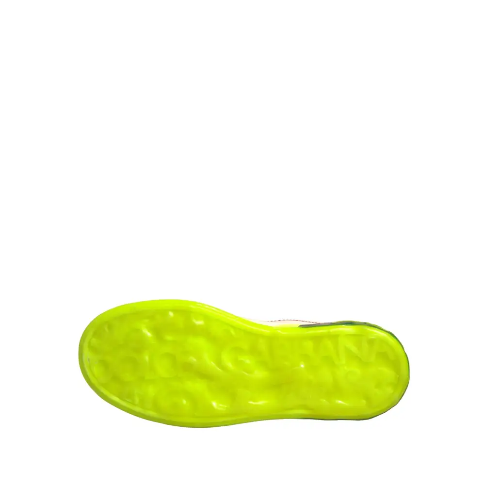 Dolce & Gabbana Weiß Gelb Portofino Leder Turnschuhe Schuhe