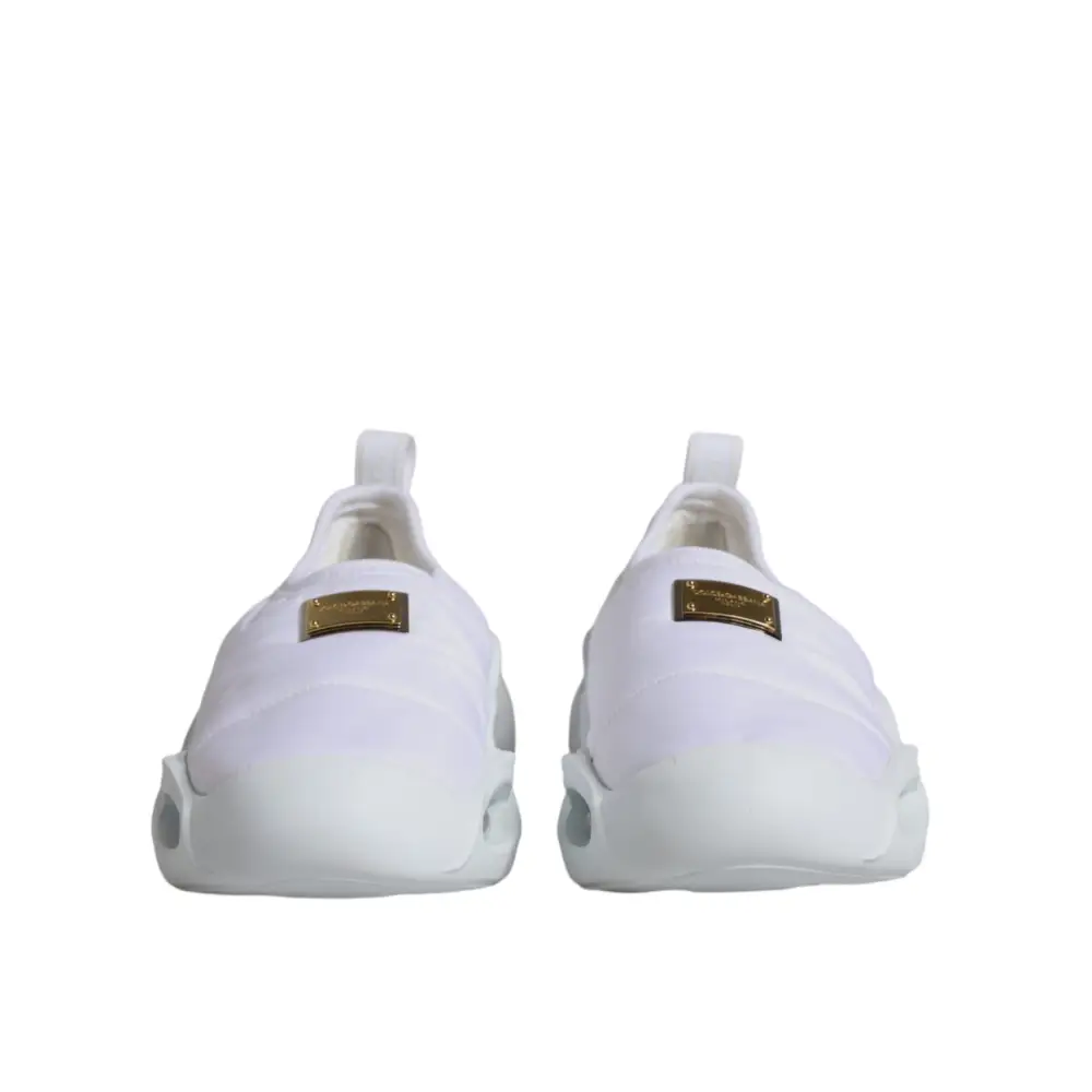 Dolce & Gabbana Weiß gepolstert Stoff Low Top Turnschuhe Schuhe - EU39/US8.5