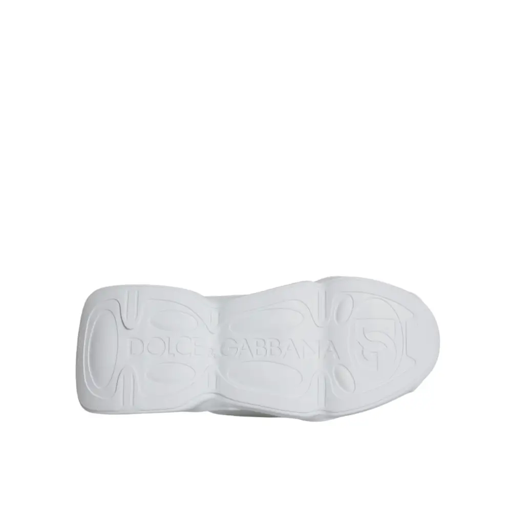 Dolce & Gabbana Weiß gepolstert Stoff Low Top Turnschuhe Schuhe - EU39/US8.5