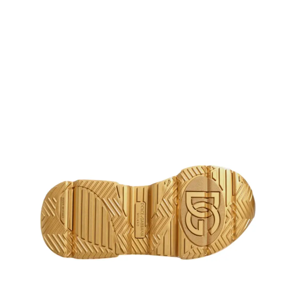 Dolce & Gabbana Weiß Gold Daymaster Low Top Turnschuhe Schuhe - EU36.5/US6