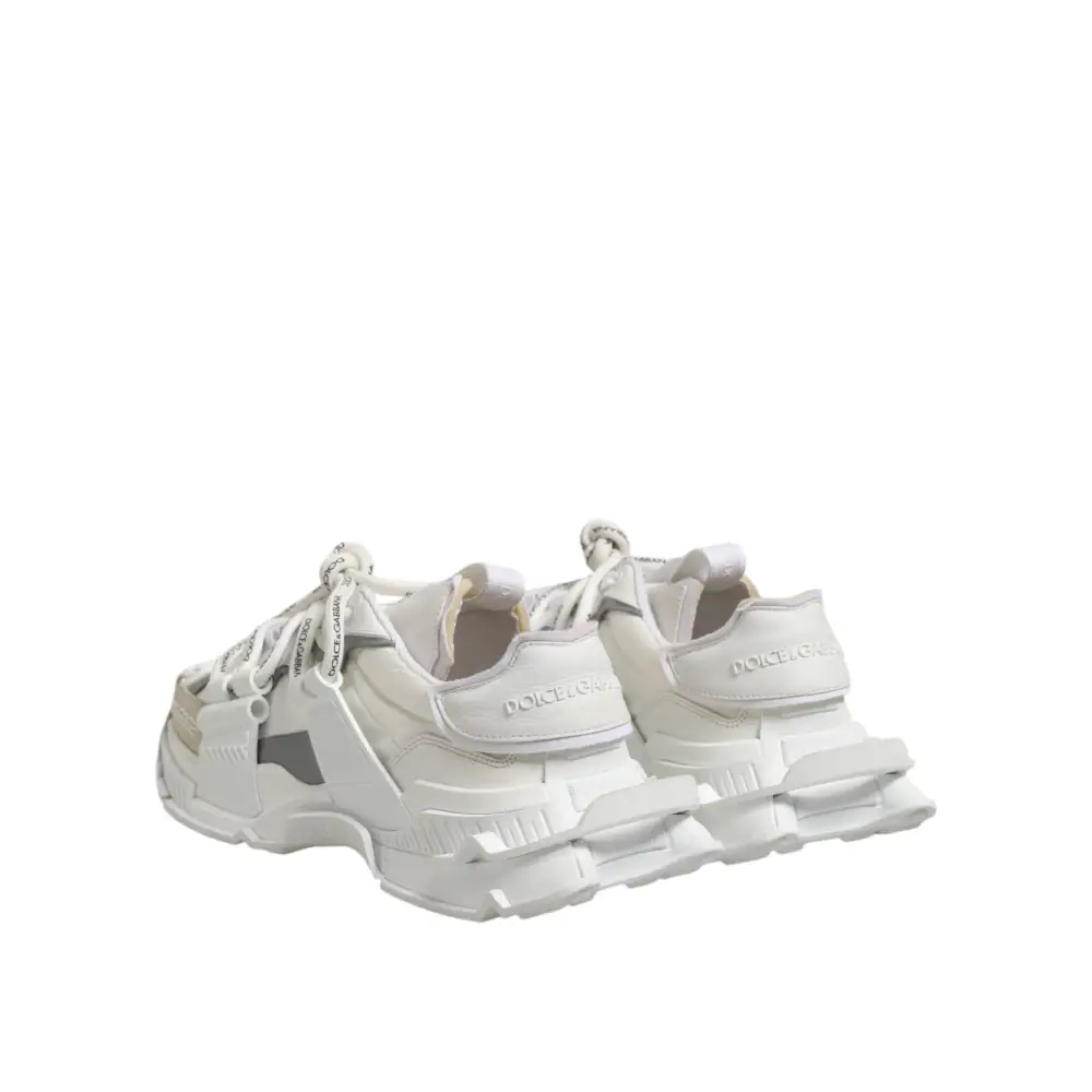 Dolce & Gabbana Weiß Grau Low Top Space Sneakers Schuhe - EU40.5/US7.5