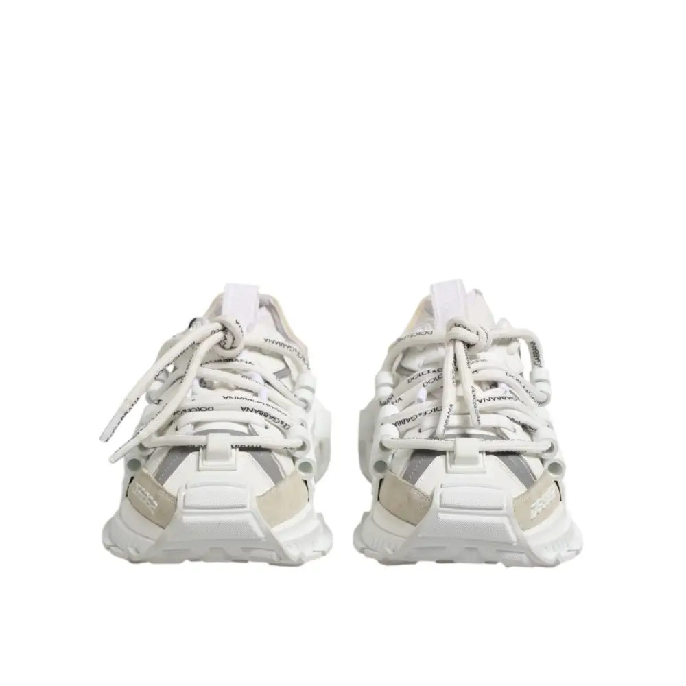 Dolce & Gabbana Weiß Grau Low Top Space Sneakers Schuhe - EU40.5/US7.5