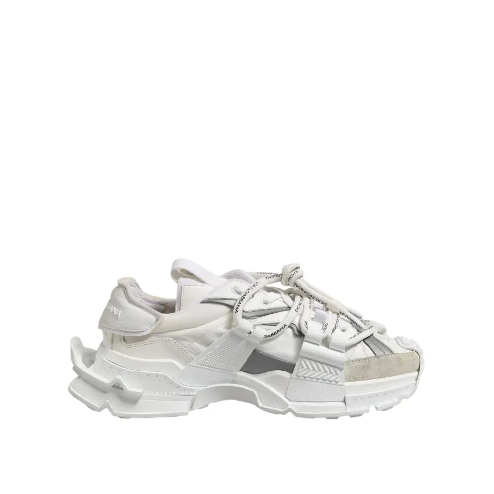 Dolce & Gabbana Weiß Grau Low Top Space Sneakers Schuhe - EU40.5/US7.5