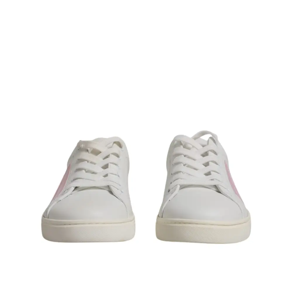 Dolce & Gabbana Weiß Klassische Kalbsleder Turnschuhe Schuhe - EU37/US7