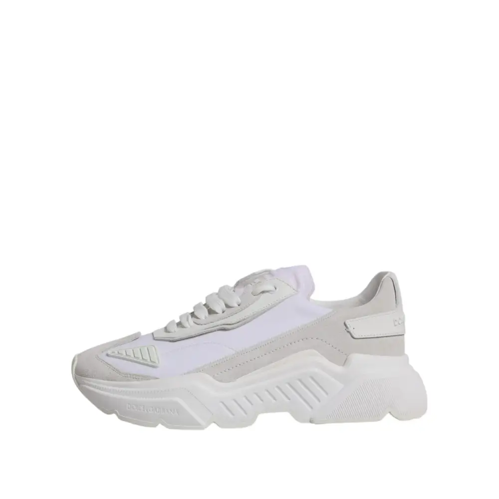 Dolce & Gabbana Weiß Leder Daymaster Low Top Turnschuhe Schuhe - EU39/US6
