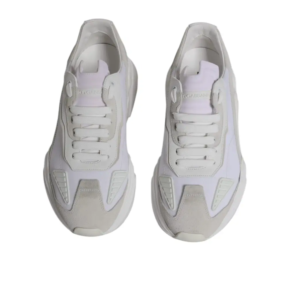 Dolce & Gabbana Weiß Leder Daymaster Low Top Turnschuhe Schuhe - EU39/US6