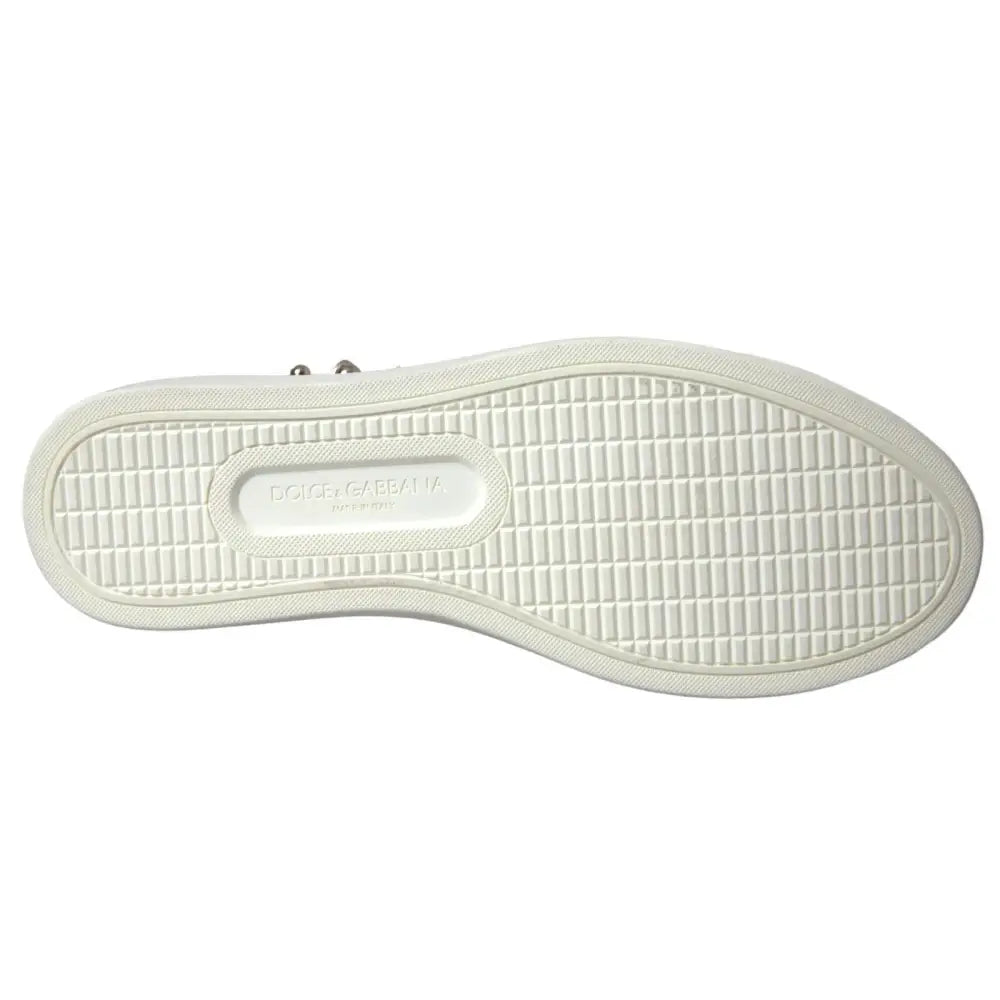 Dolce & Gabbana Weiß Leder Gold Rot Herz Turnschuhe Schuhe - EU36.5/US6