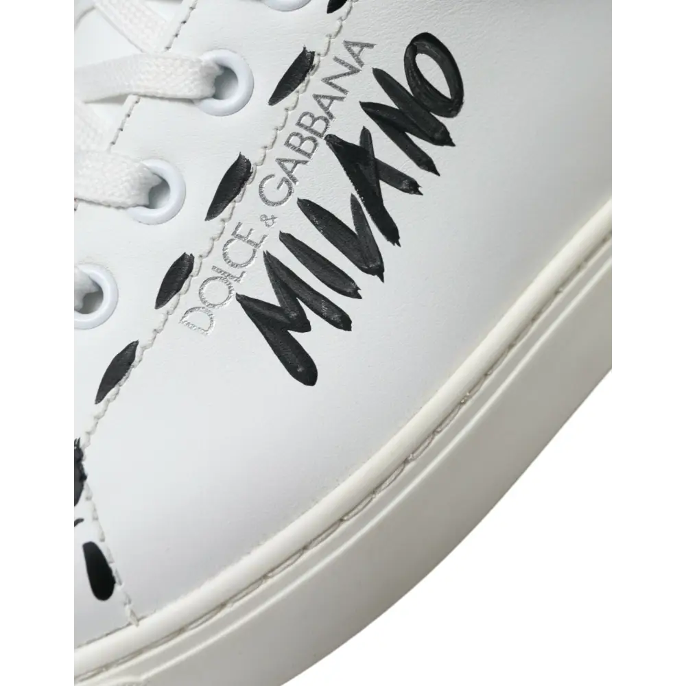 Dolce & Gabbana Weiß Leder LOVE Milano Männer Turnschuhe Schuhe - EU39.5/US6.5