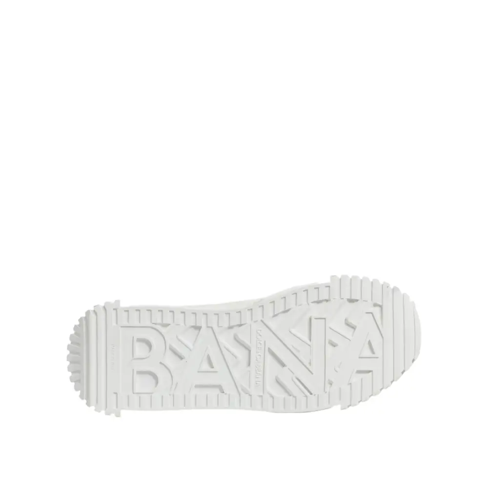 Dolce & Gabbana Weiß Leder Low Top NS1 Turnschuhe Schuhe - EU44/US11