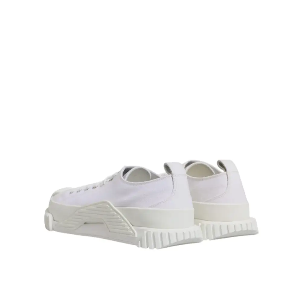 Dolce & Gabbana Weiß Leder Low Top NS1 Turnschuhe Schuhe - EU44/US11