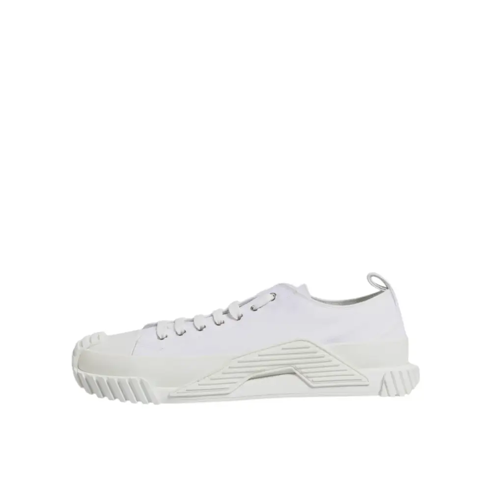 Dolce & Gabbana Weiß Leder Low Top NS1 Turnschuhe Schuhe - EU44/US11