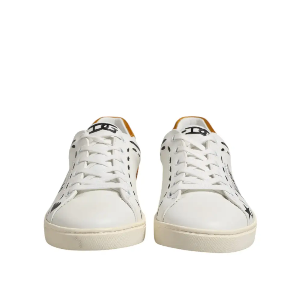 Dolce & Gabbana Weiß Leder MILANO Low Top Turnschuhe Schuhe