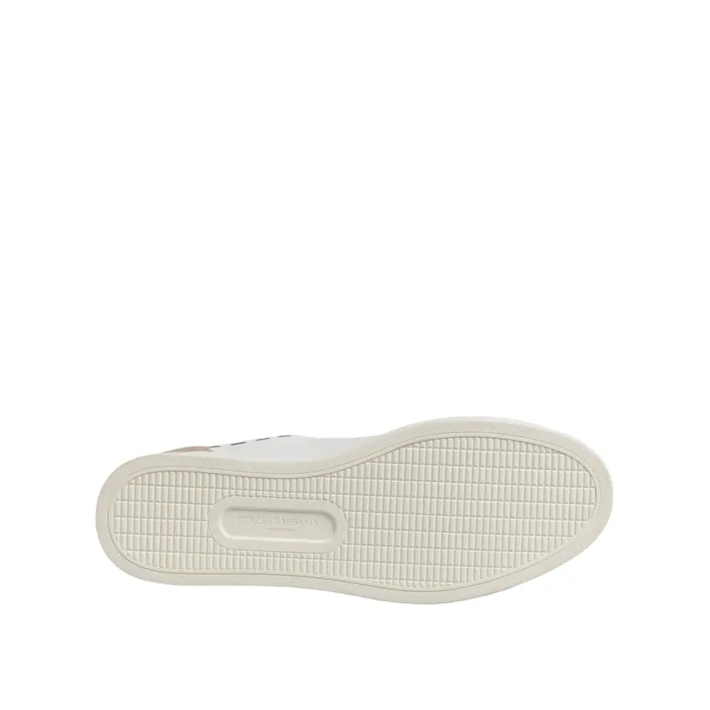 Dolce & Gabbana Weiß Leder MILANO Low Top Turnschuhe Schuhe