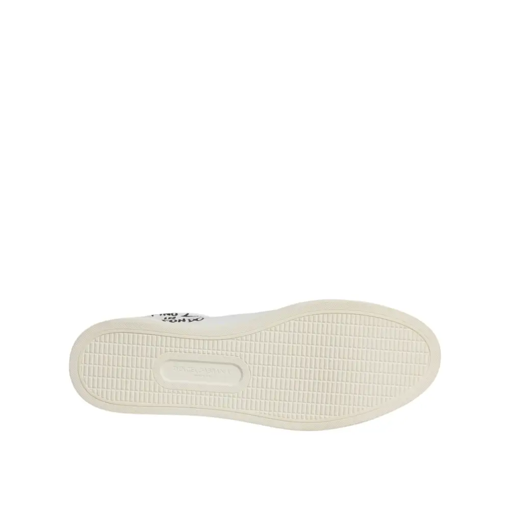 Dolce & Gabbana Weiß Leder Milano Low Top Turnschuhe Schuhe - EU44.5/US11.5