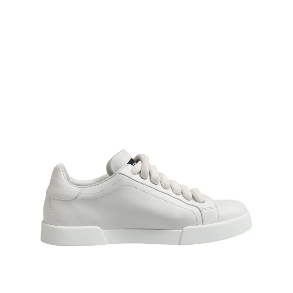 Dolce & Gabbana Weiß Logo Lace Up Low Top Männer Turnschuhe Schuhe - EU44/US11