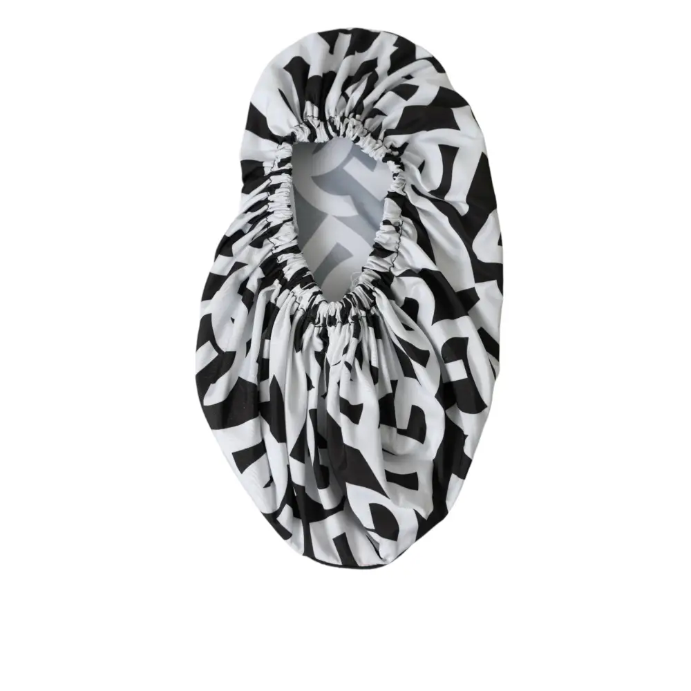 Dolce & Gabbana Weiß Logo Print Nylon Slip On Flats Schuhe - EU39/US8.5