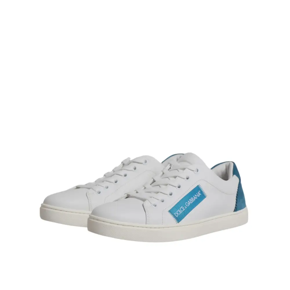 Dolce & Gabbana Weiß London Kalbsleder Turnschuhe Schuhe - EU37/US7