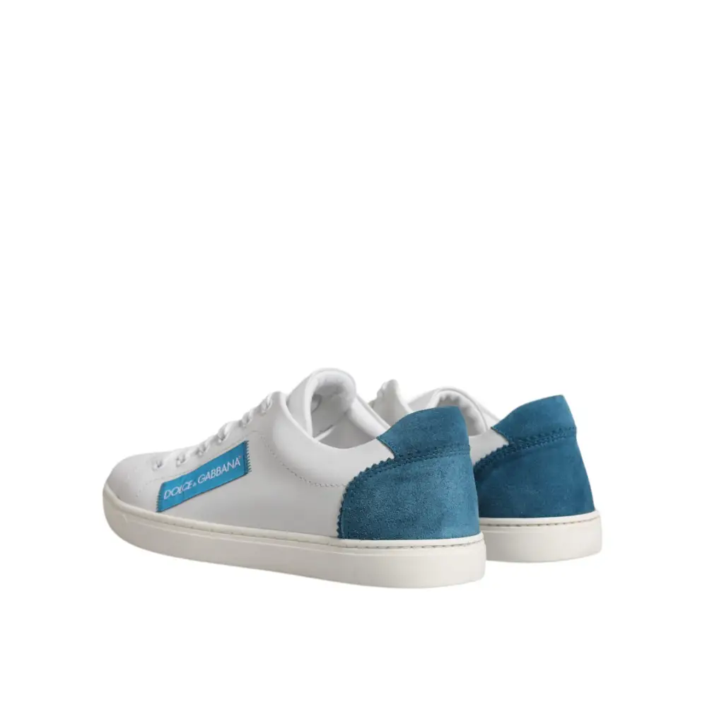 Dolce & Gabbana Weiß London Kalbsleder Turnschuhe Schuhe - EU37/US7