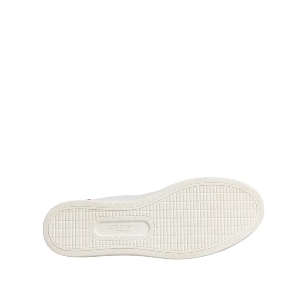 Dolce & Gabbana Weiß London Kalbsleder Turnschuhe Schuhe - EU38/US7.5