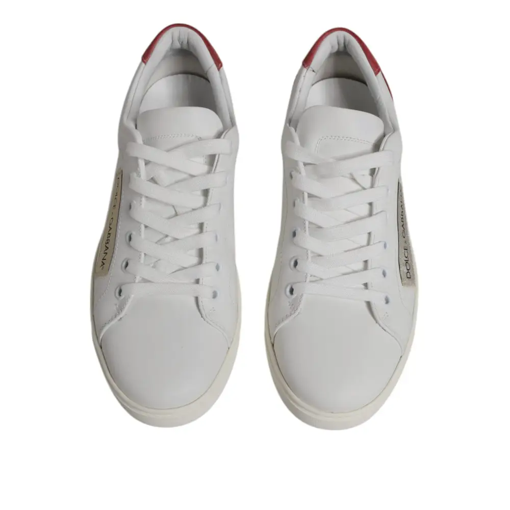 Dolce & Gabbana Weiß London Kalbsleder Turnschuhe Schuhe - EU38/US7.5