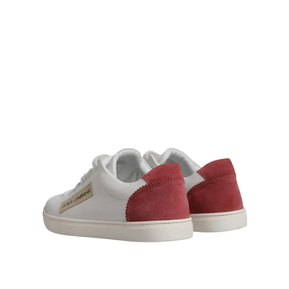 Dolce & Gabbana Weiß London Kalbsleder Turnschuhe Schuhe - EU38/US7.5