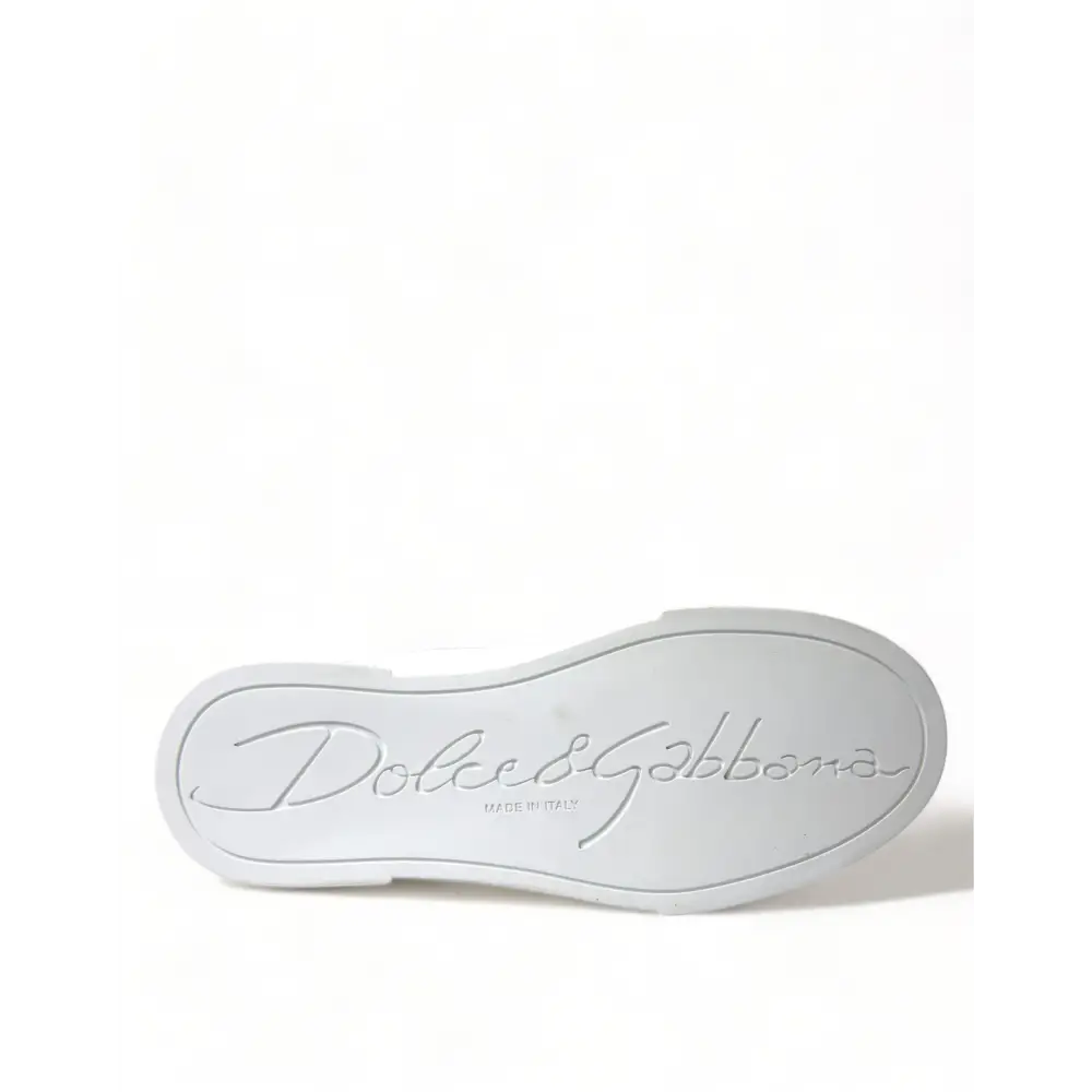 Dolce & Gabbana Weiß Love Patch Portofino Klassische Turnschuhe Schuhe - EU36/US5.5