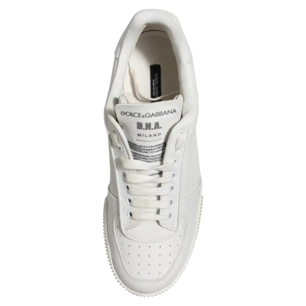Dolce & Gabbana Weiß Miami Leder Low Top Männer Turnschuhe Schuhe - EU40/US7