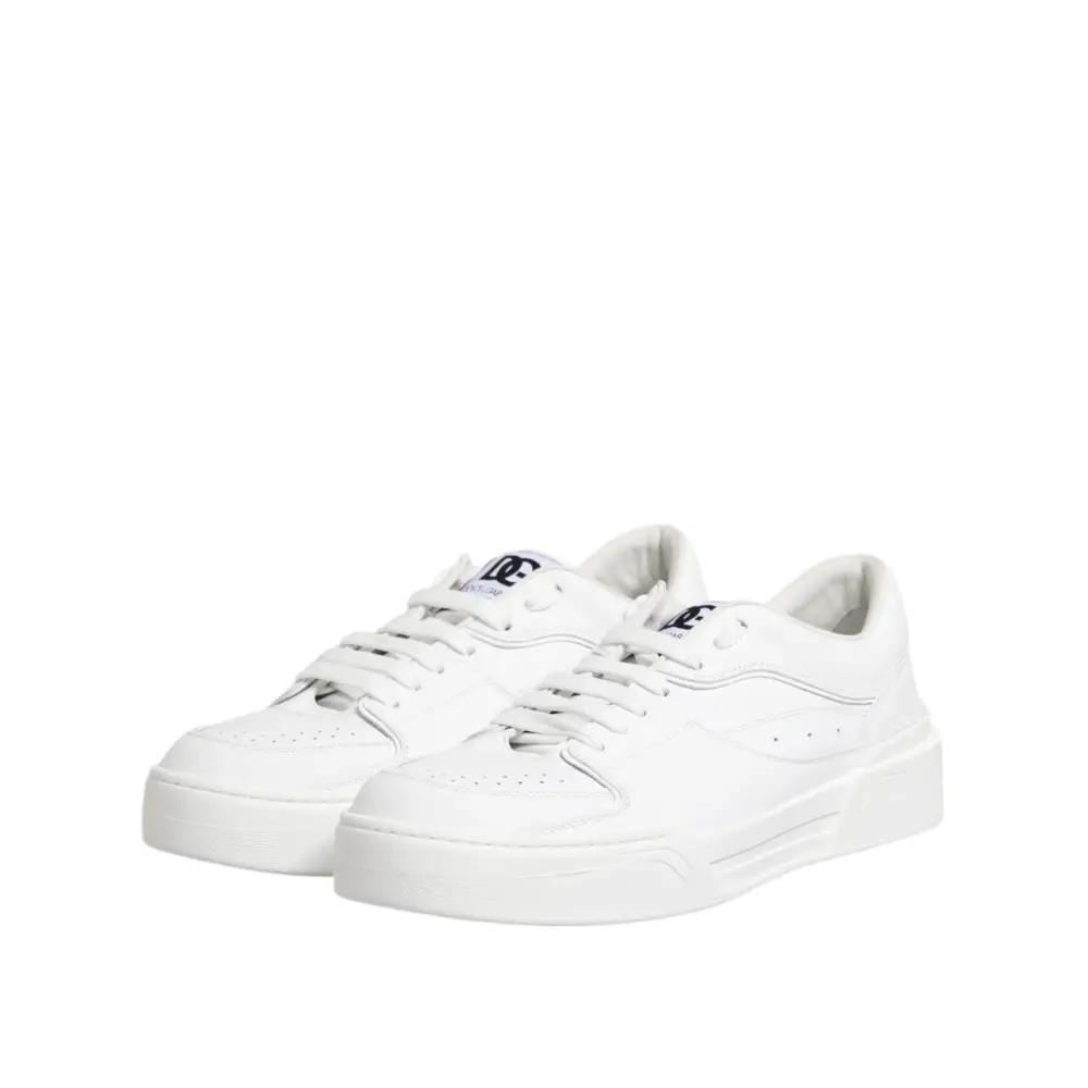 Dolce & Gabbana Weiß Miami Leder Low Top Turnschuhe Schuhe - EU42/US9