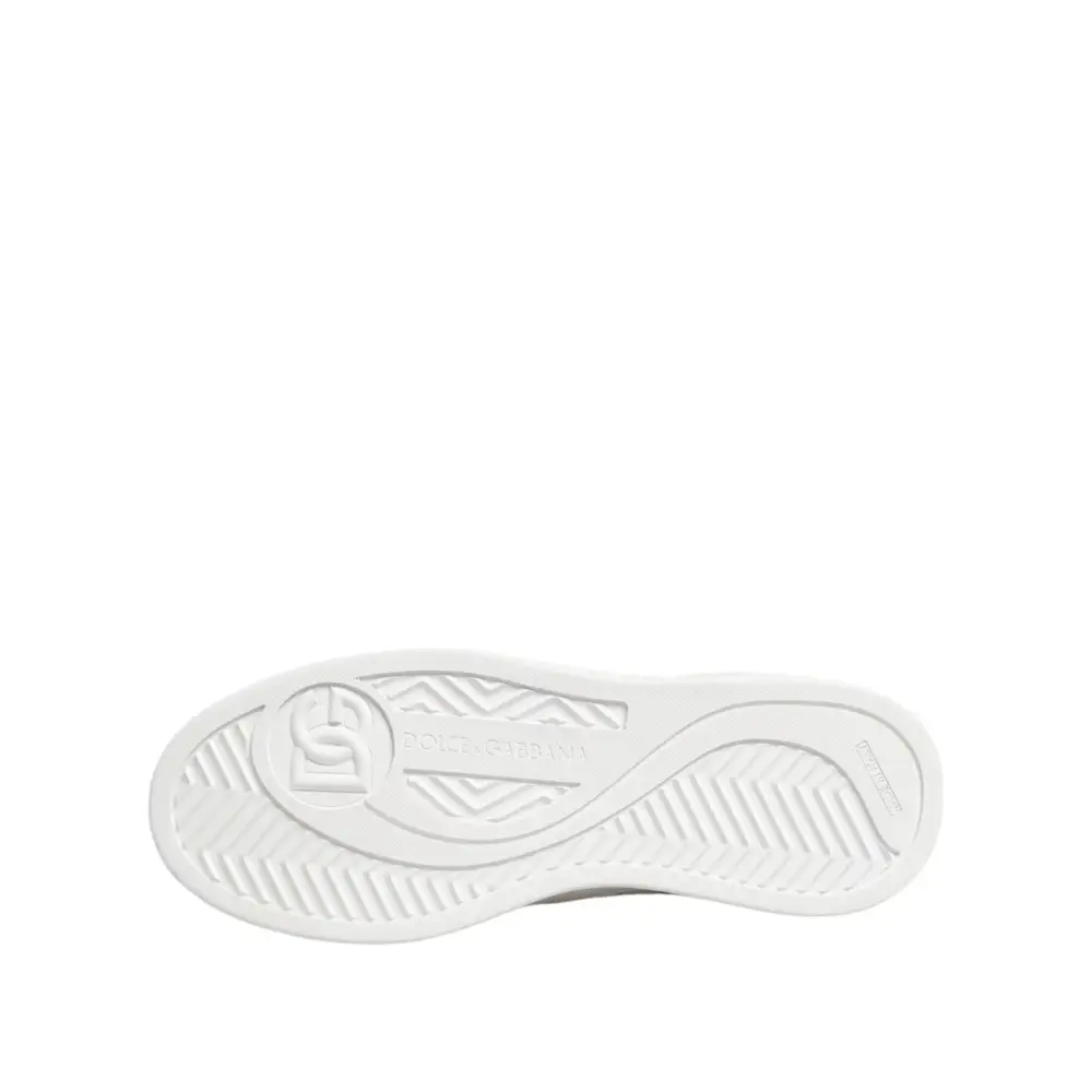 Dolce & Gabbana Weiß Miami Leder Low Top Turnschuhe Schuhe - EU42/US9