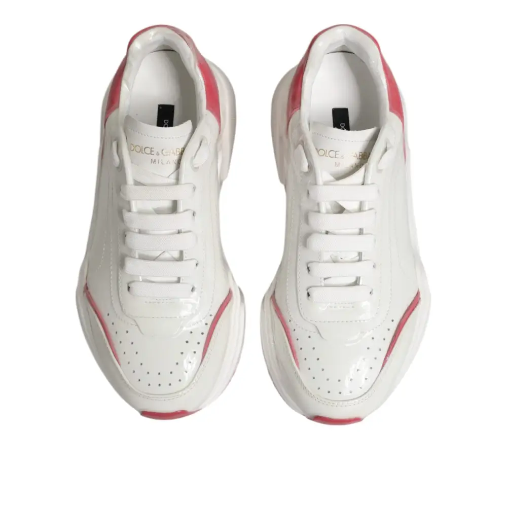 Dolce & Gabbana Weiß Rosa Daymaster Low Top Turnschuhe Schuhe