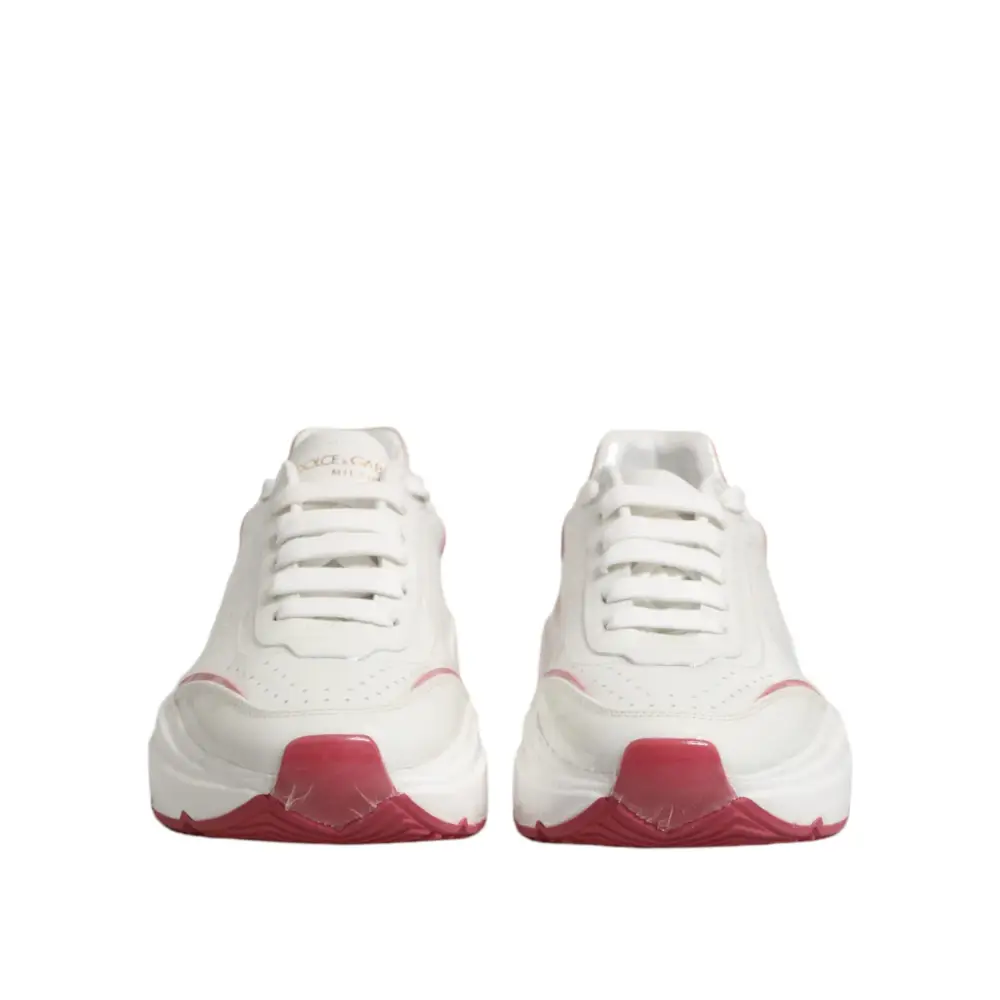 Dolce & Gabbana Weiß Rosa Daymaster Low Top Turnschuhe Schuhe
