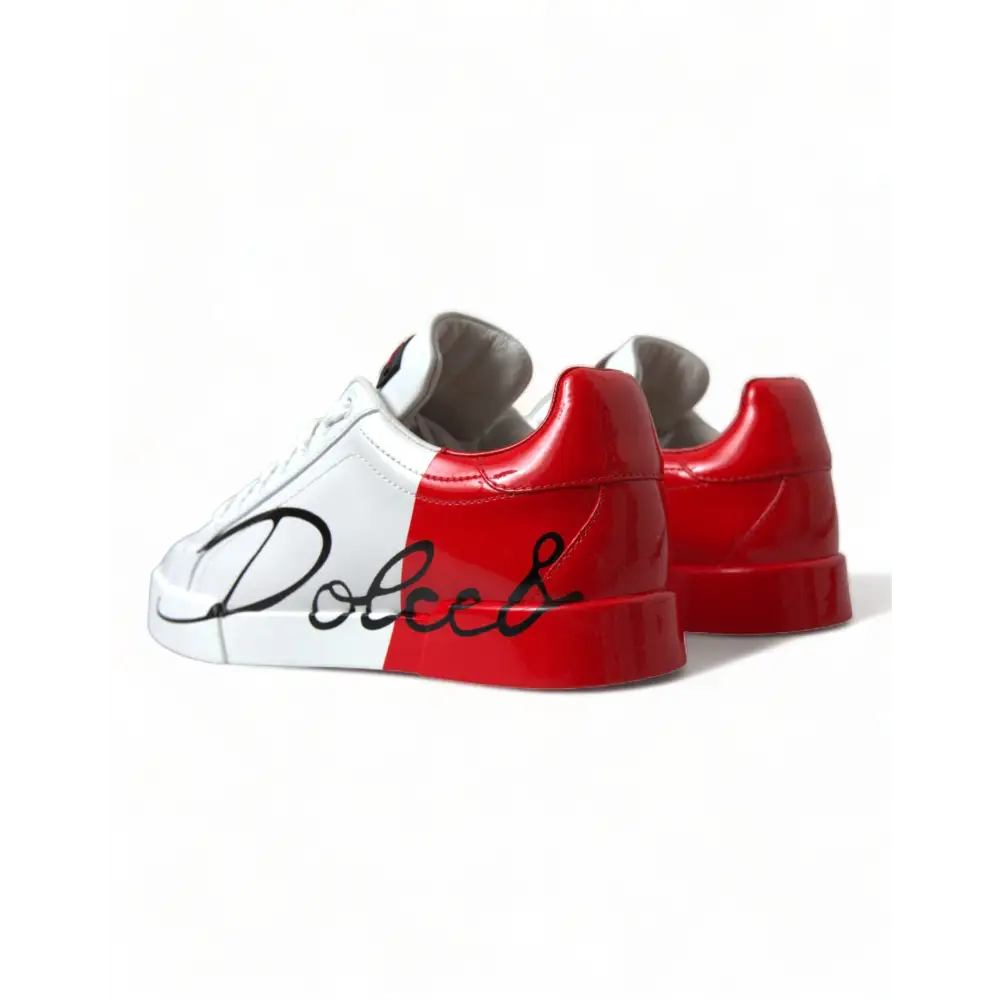 Dolce & Gabbana Weiß Rot Lace Up Damen Low Top Sneakers Schuhe - EU36/US5.5