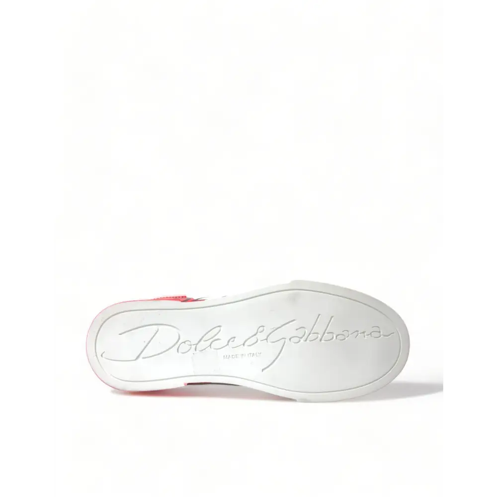 Dolce & Gabbana Weiß Rot Lace Up Damen Low Top Sneakers Schuhe - EU36/US5.5