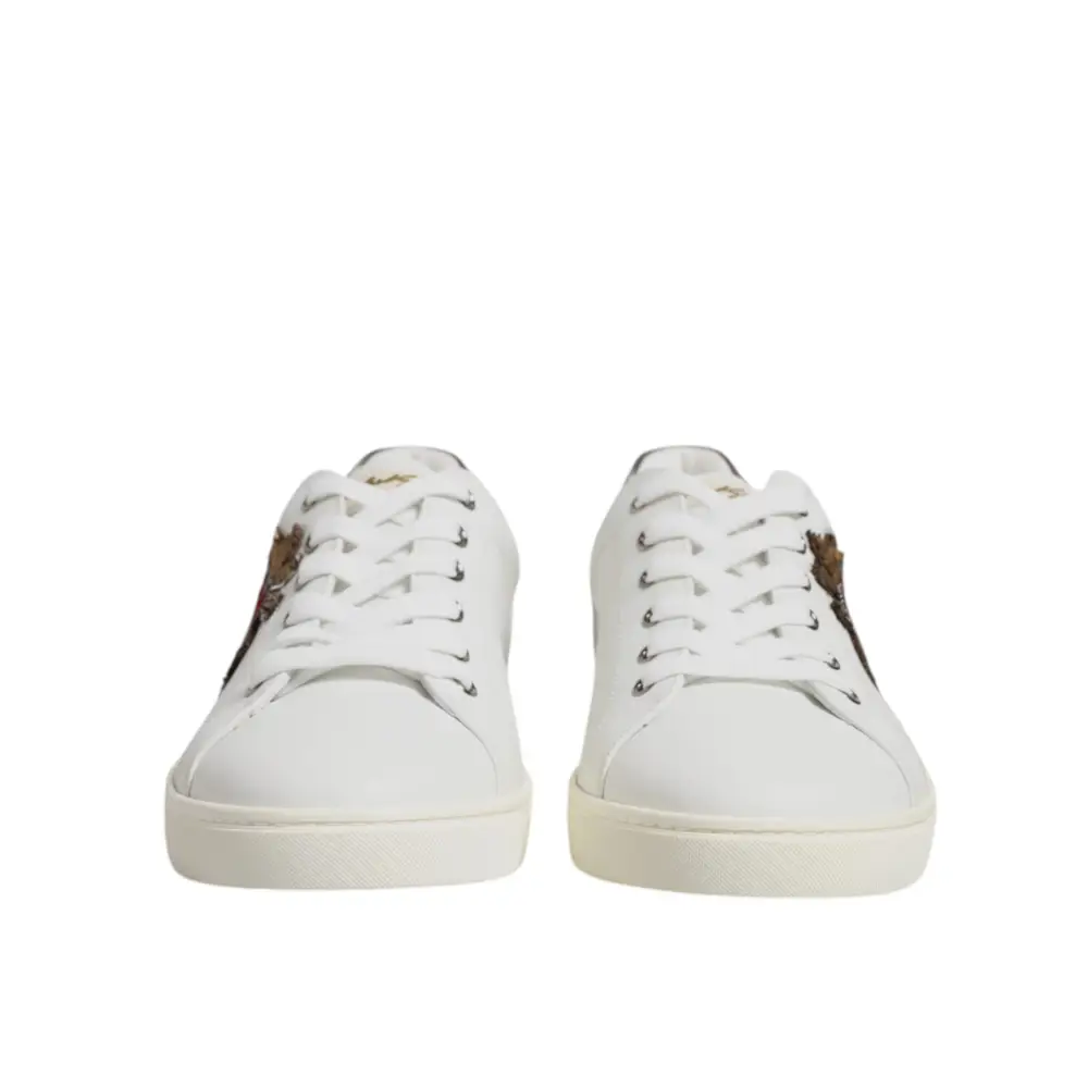 Dolce & Gabbana Weiß Sacred Heart Männer Low Top Turnschuhe Schuhe