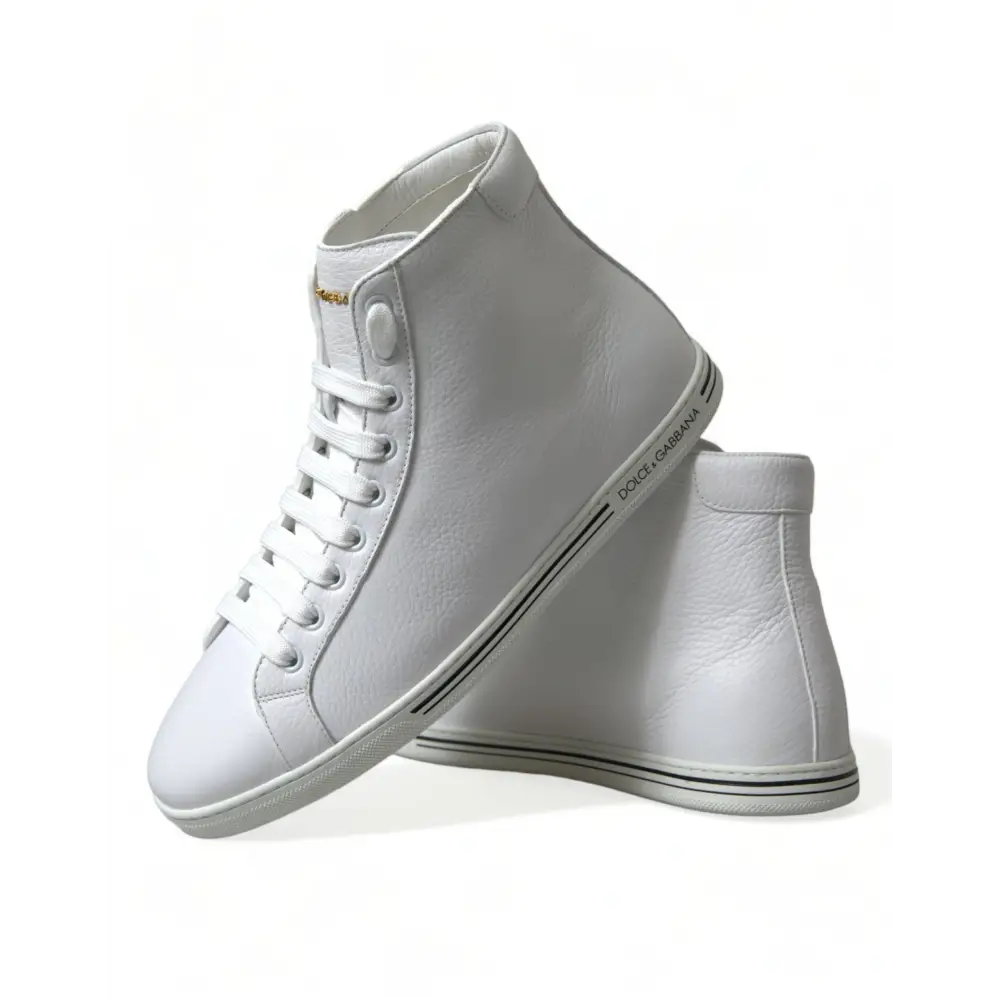 Dolce & Gabbana Weiß Saint Tropez High Top Männer Turnschuhe Schuhe - EU40/US7