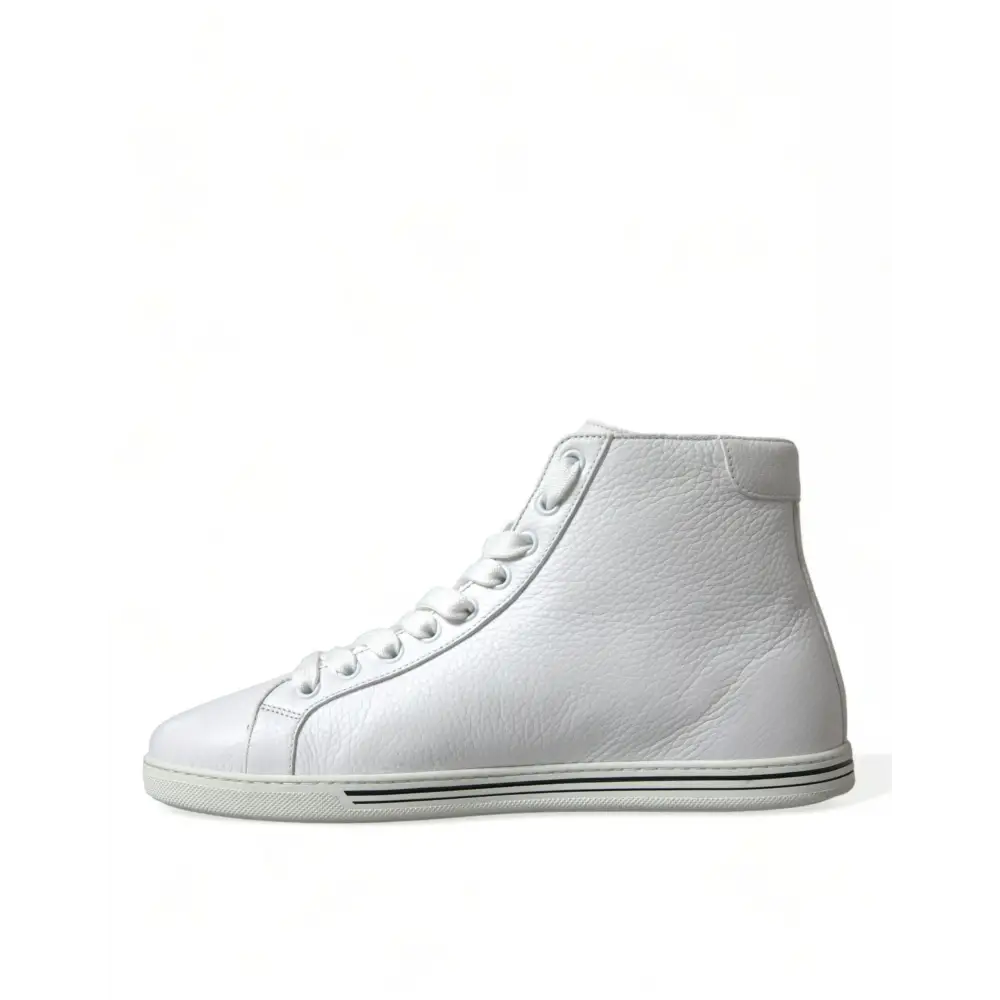 Dolce & Gabbana Weiß Saint Tropez High Top Männer Turnschuhe Schuhe - EU40/US7