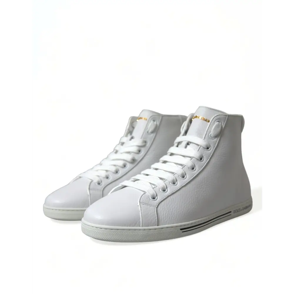 Dolce & Gabbana Weiß Saint Tropez High Top Männer Turnschuhe Schuhe - EU40/US7