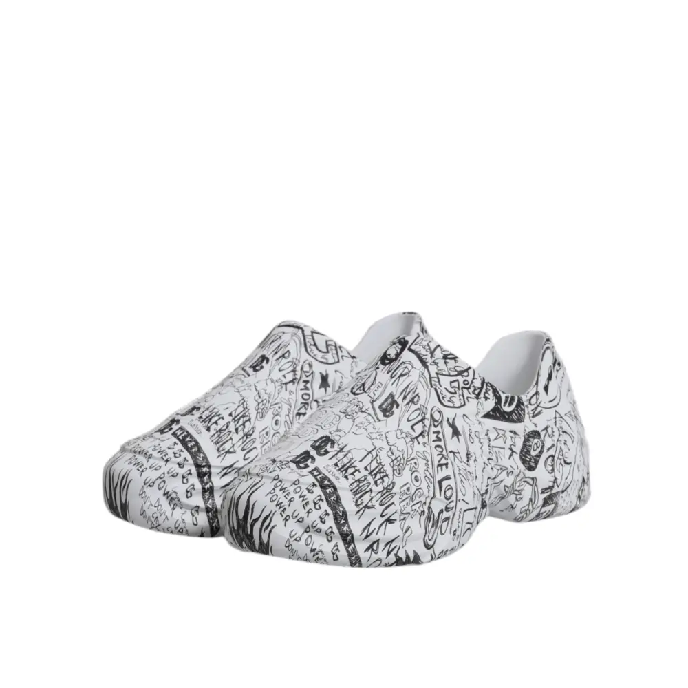 Dolce & Gabbana Weiß Schwarz Graffiti Daymaster Turnschuhe Schuhe