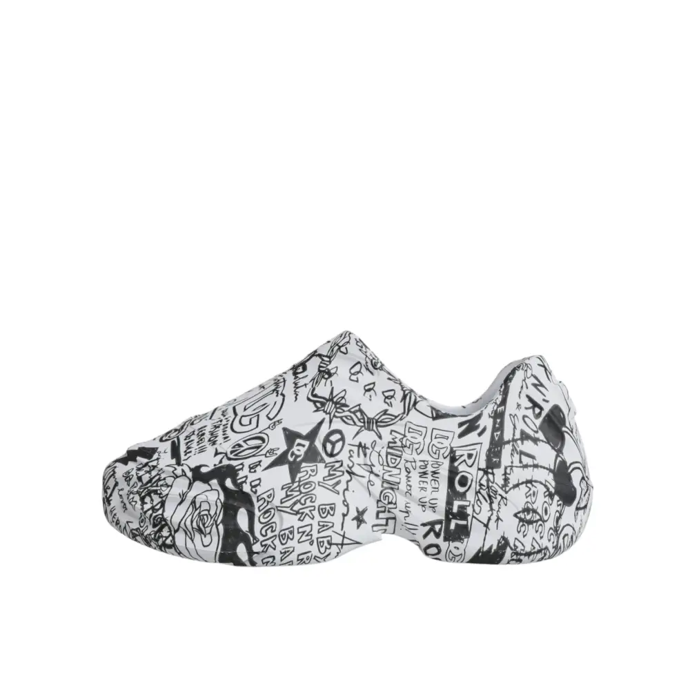 Dolce & Gabbana Weiß Schwarz Graffiti Daymaster Turnschuhe Schuhe - EU44/US11