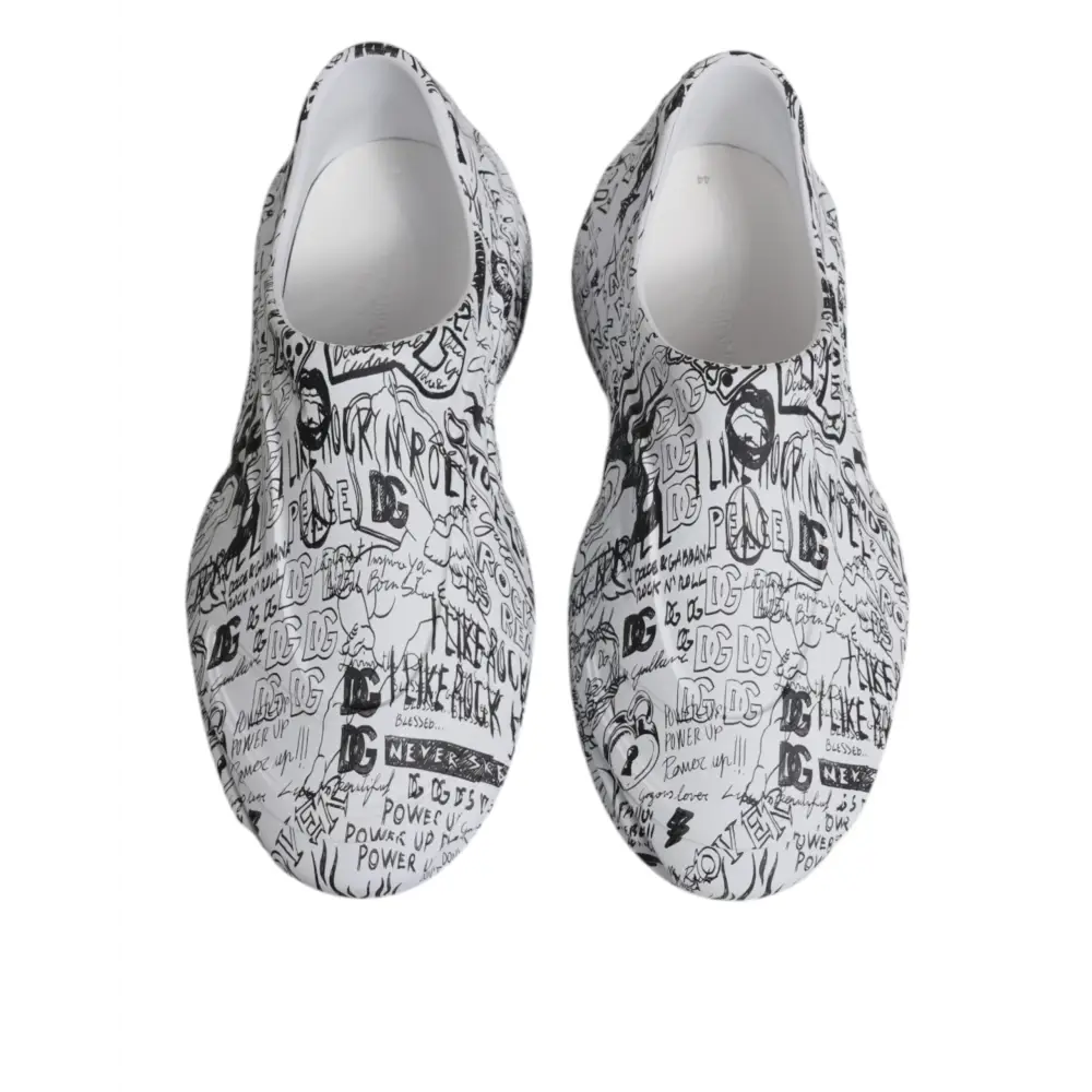 Dolce & Gabbana Weiß Schwarz Graffiti Daymaster Turnschuhe Schuhe