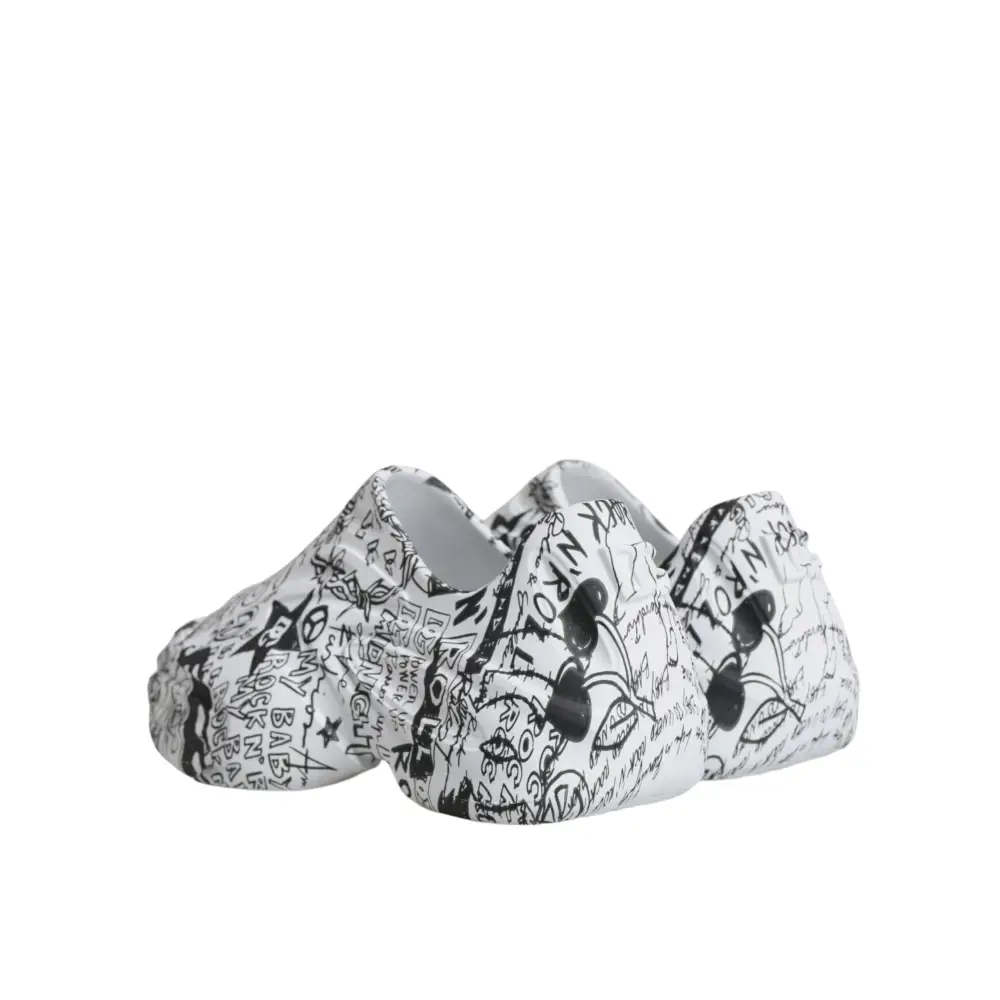 Dolce & Gabbana Weiß Schwarz Graffiti Daymaster Turnschuhe Schuhe - EU44/US11