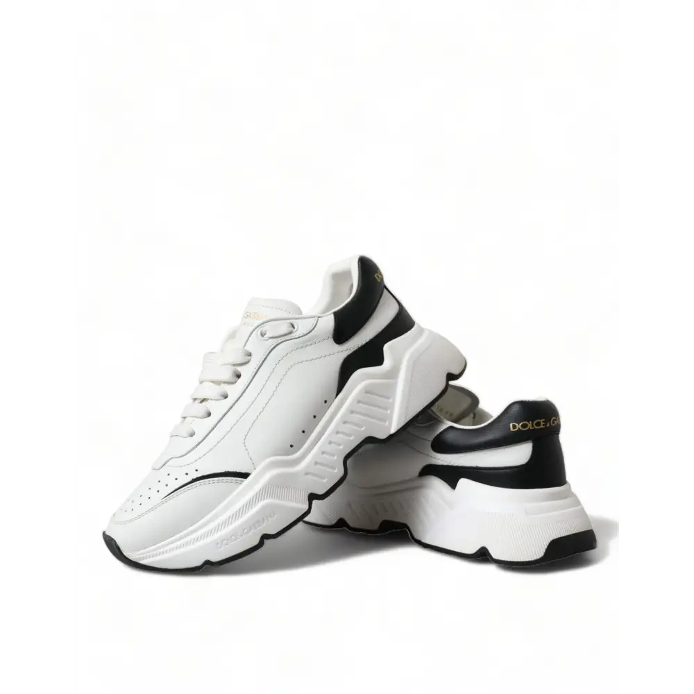 Dolce & Gabbana Weiß Schwarz Low Top Daymaster Turnschuhe Schuhe - EU40/US9.5