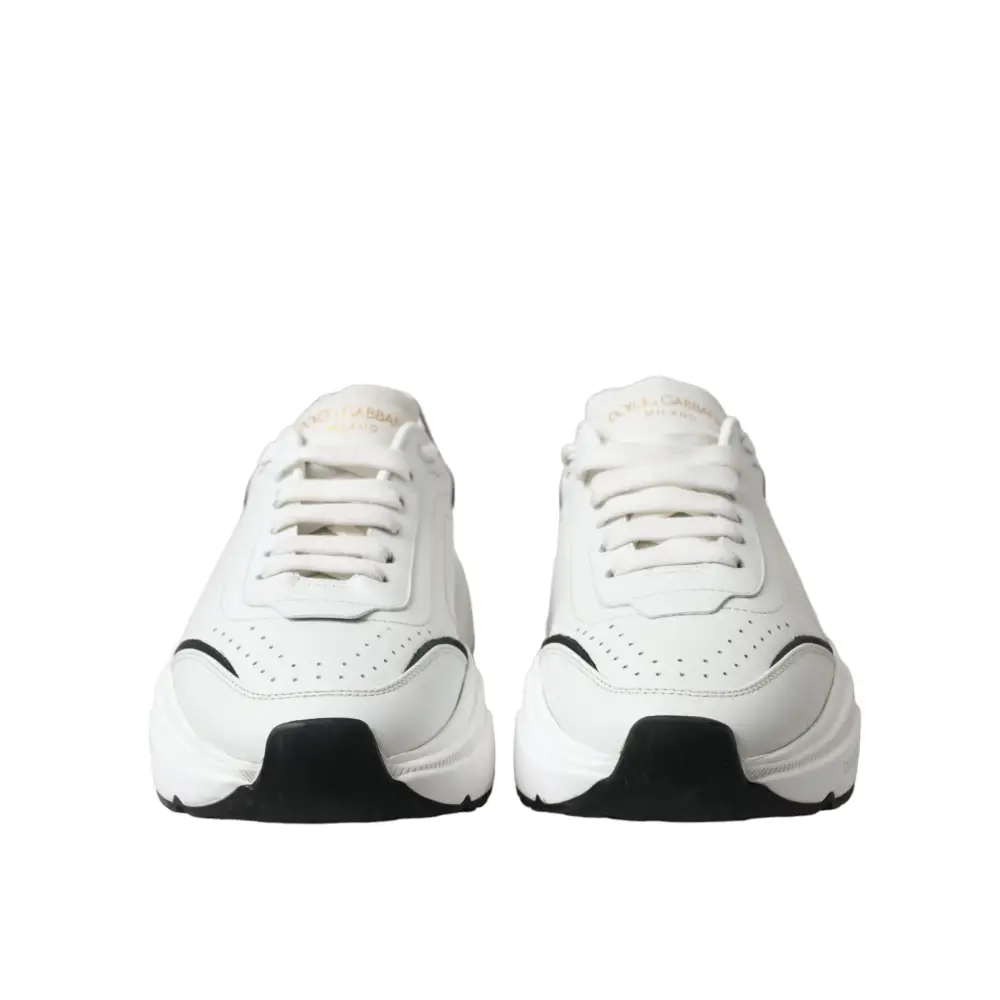 Dolce & Gabbana Weiß Schwarz Low Top Daymaster Turnschuhe Schuhe - EU40/US9.5
