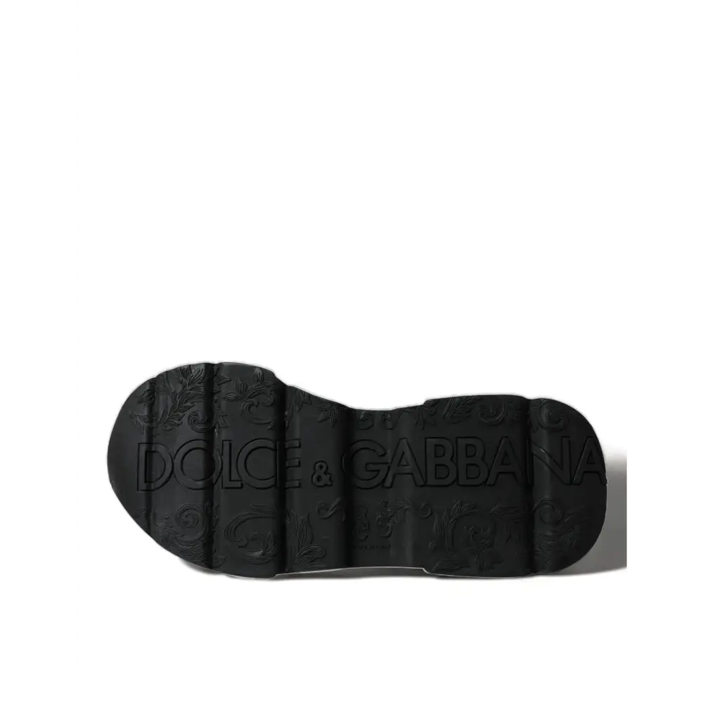 Dolce & Gabbana Weiß Schwarz Low Top Daymaster Turnschuhe Schuhe - EU40/US9.5