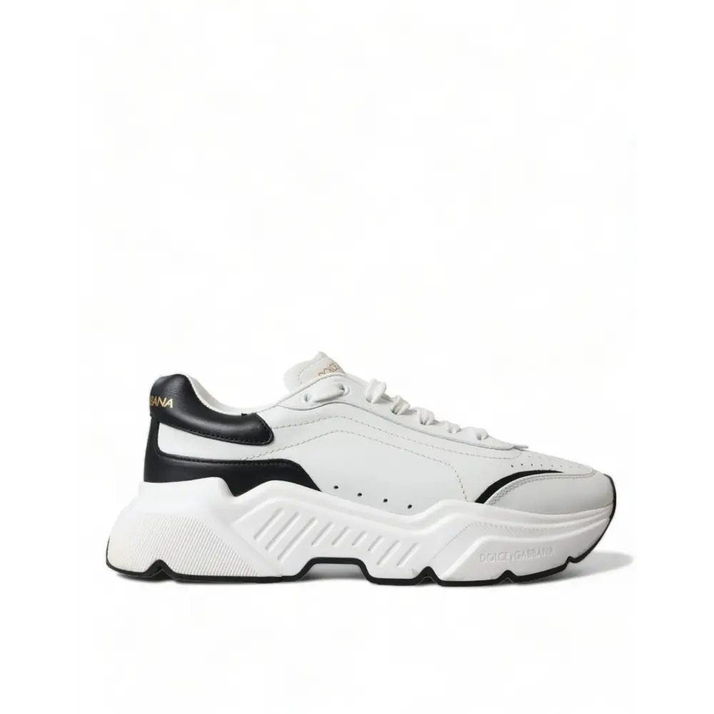 Dolce & Gabbana Weiß Schwarz Low Top Daymaster Turnschuhe Schuhe - EU40/US9.5